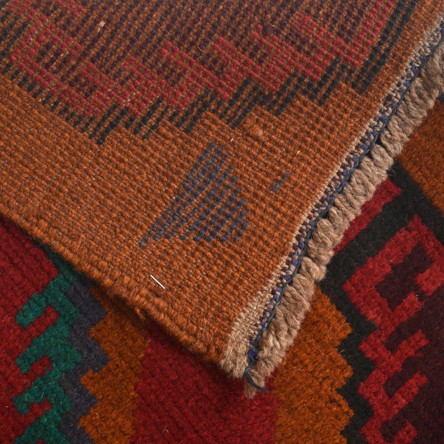 Kohistani Area Rug Handmade Warm Brown Geometric 5x8 ft
