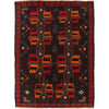 Kohistani Area Rug Handmade Dark Brown Floral 5x8 ft