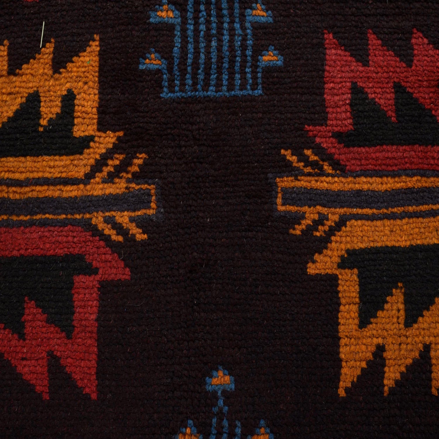 Kohistani Area Rug Handmade Dark Brown Floral 5x8 ft