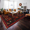 Kohistani Area Rug Handmade Dark Brown Floral 5x8 ft