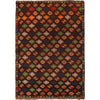 Kohistani Area Rug Handmade Dark Brown Floral 5x8 ft