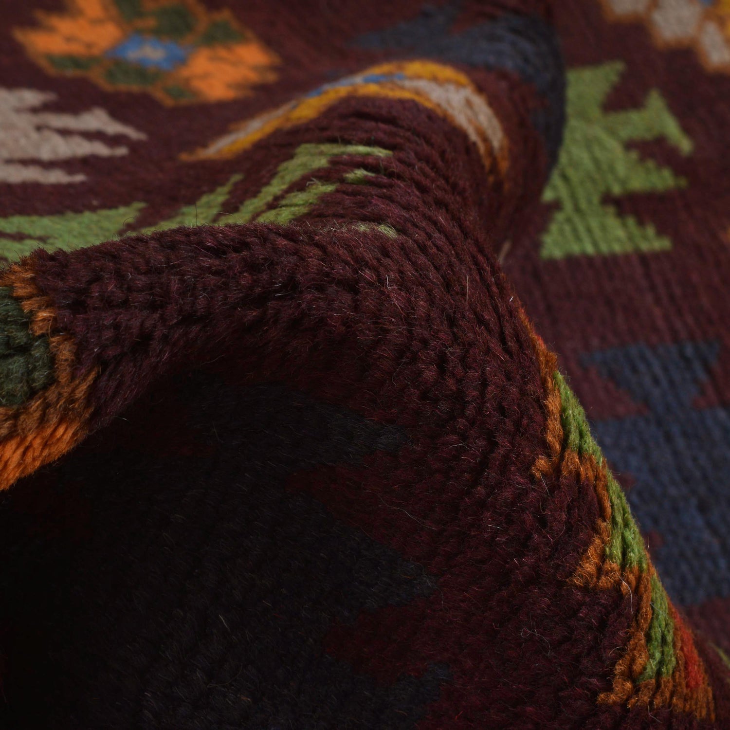 Kohistani Area Rug Handmade Dark Brown Floral 5x8 ft