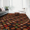 Kohistani Area Rug Handmade Dark Brown Floral 5x8 ft