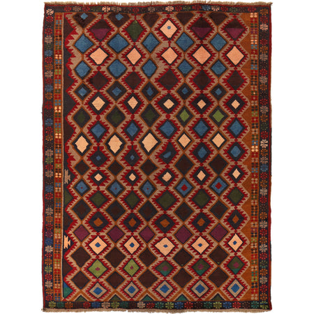 Kohistani Area Rug Handmade Multi Geometric 5x8 ft