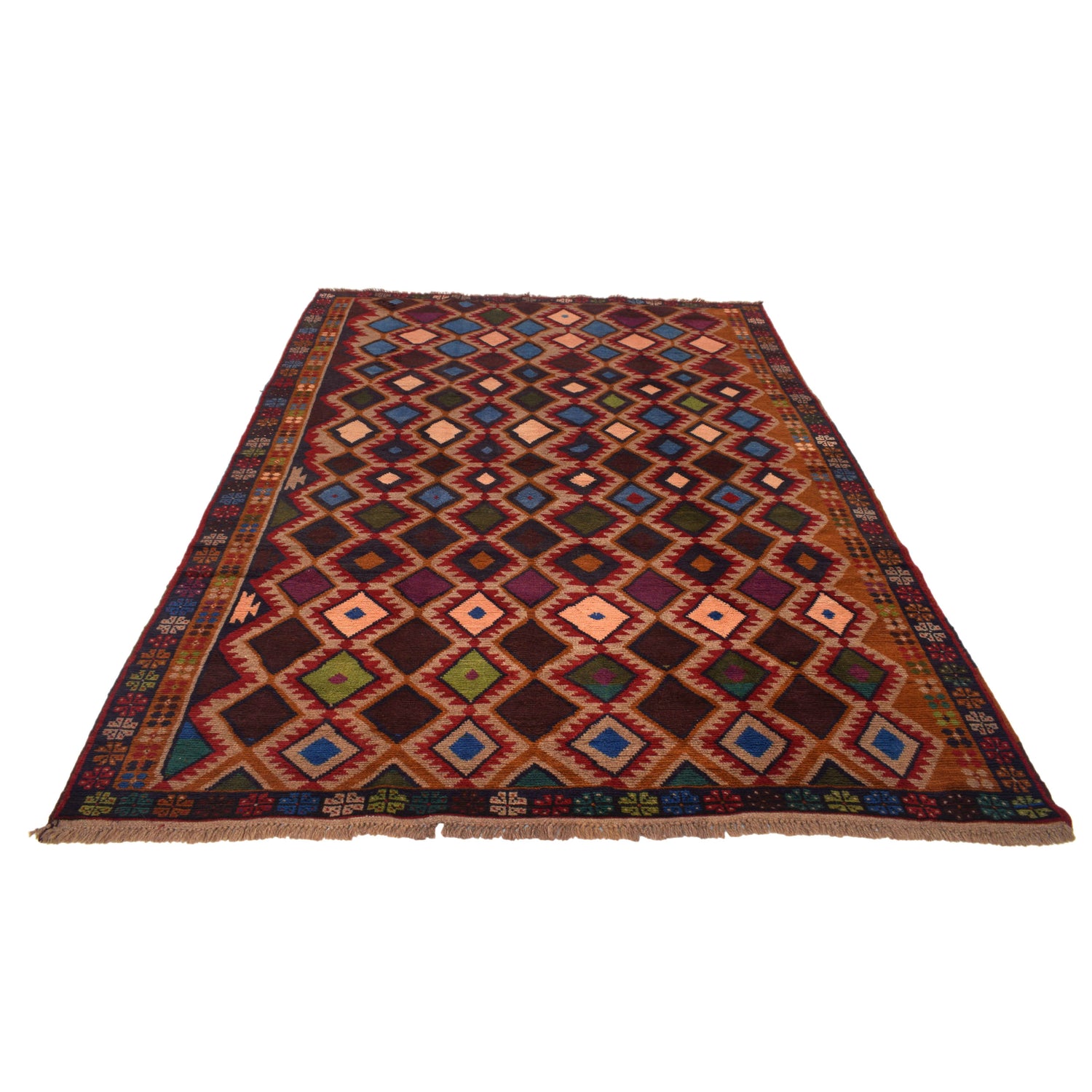 Kohistani Area Rug Handmade Multi Geometric 5x8 ft