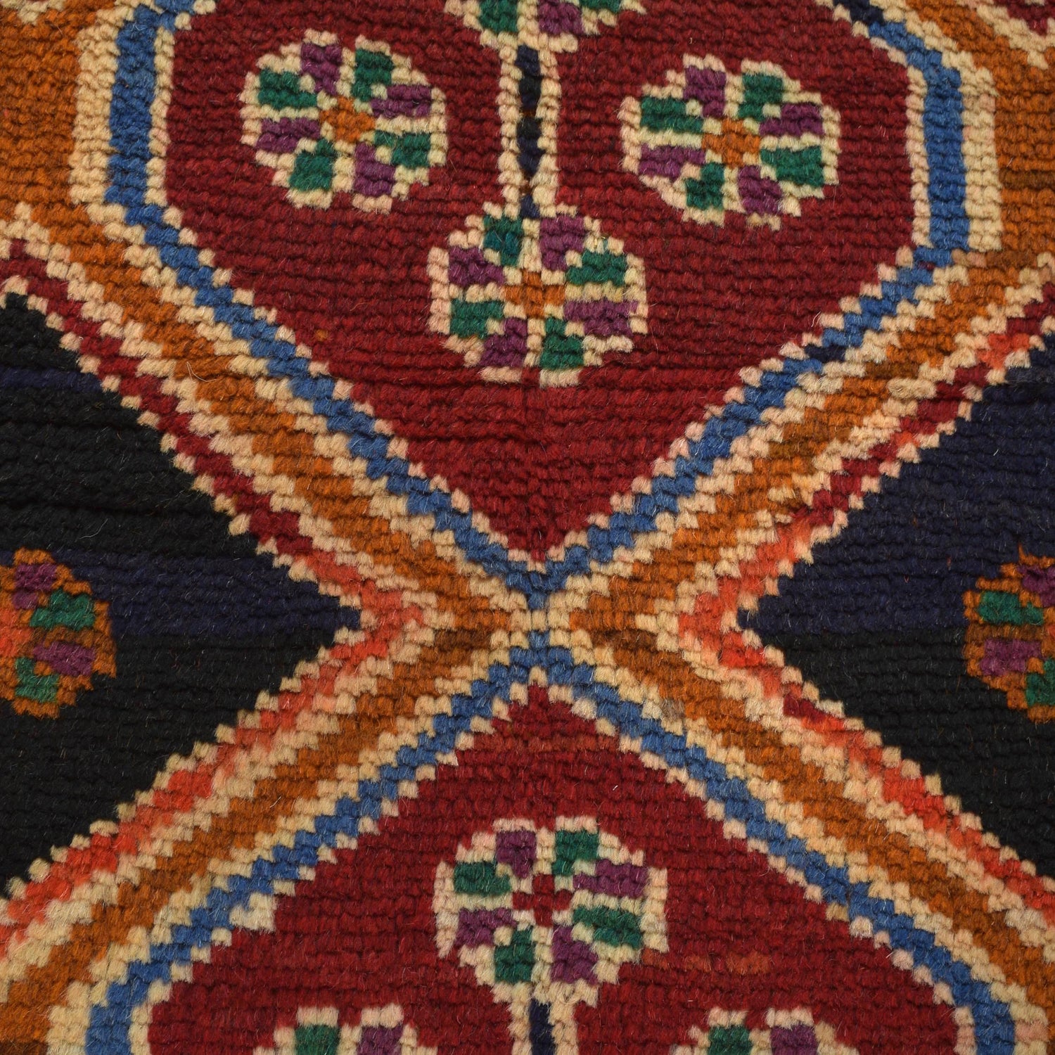 Kohistani Area Rug Handmade Orange Geometric 5x8 ft