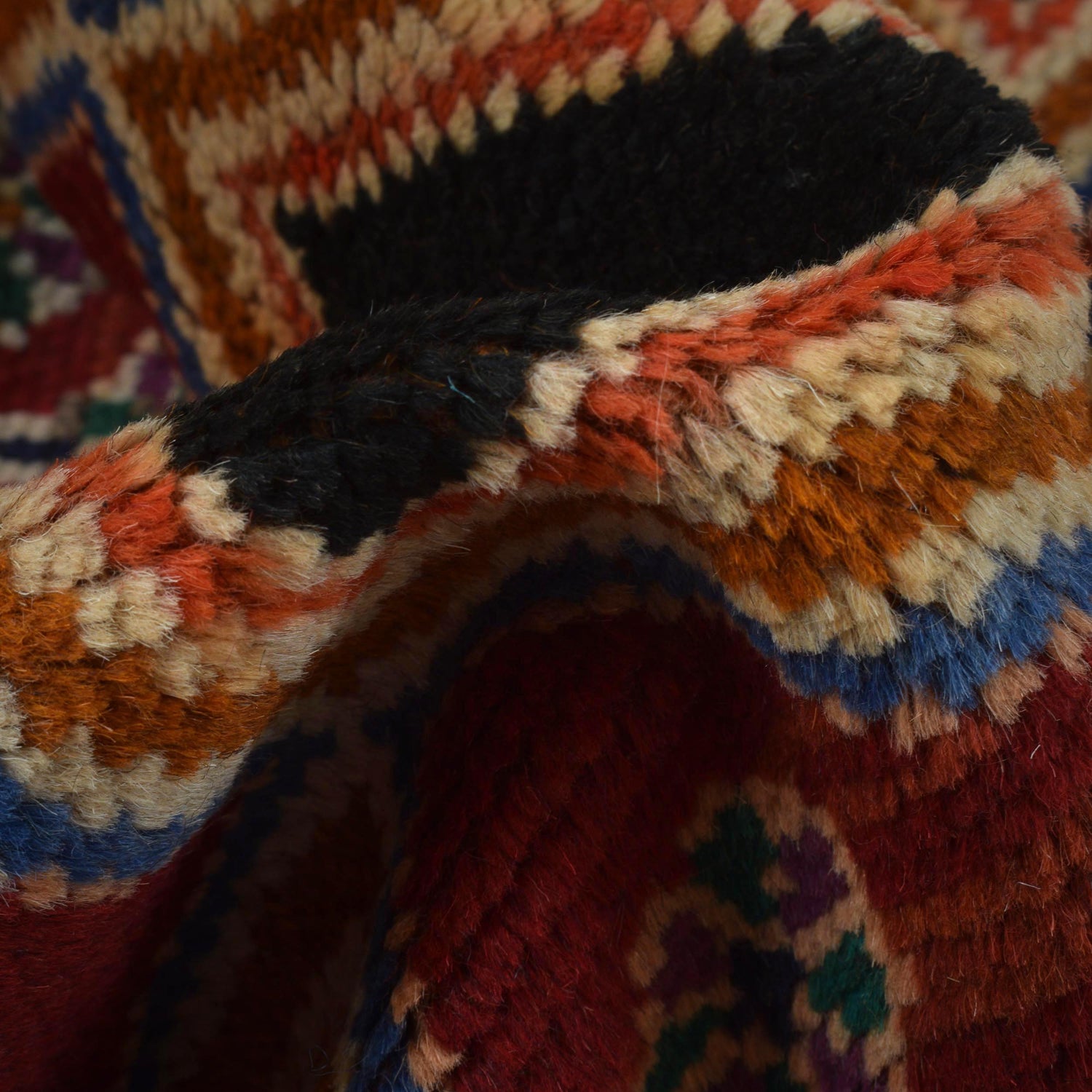 Kohistani Area Rug Handmade Orange Geometric 5x8 ft