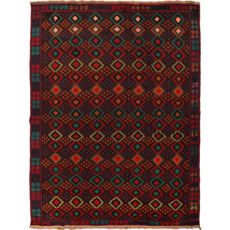 Kohistani Area Rug Handmade Multi Geometric 5x8 ft