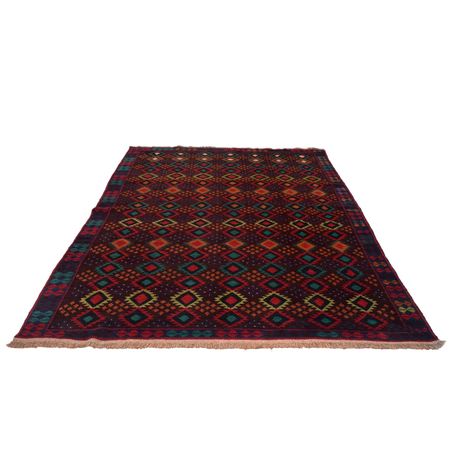 Kohistani Area Rug Handmade Multi Geometric 5x8 ft