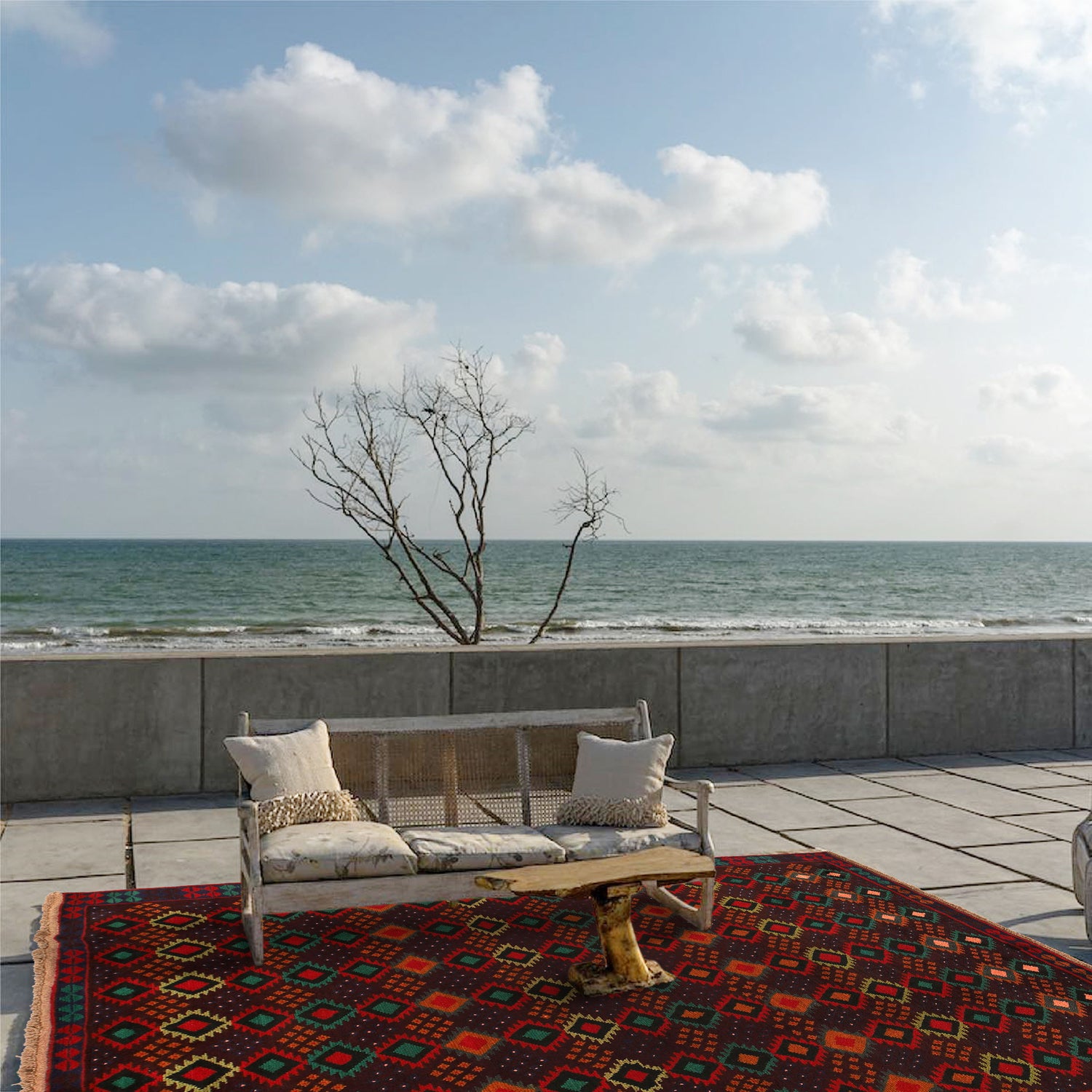 Kohistani Area Rug Handmade Multi Geometric 5x8 ft
