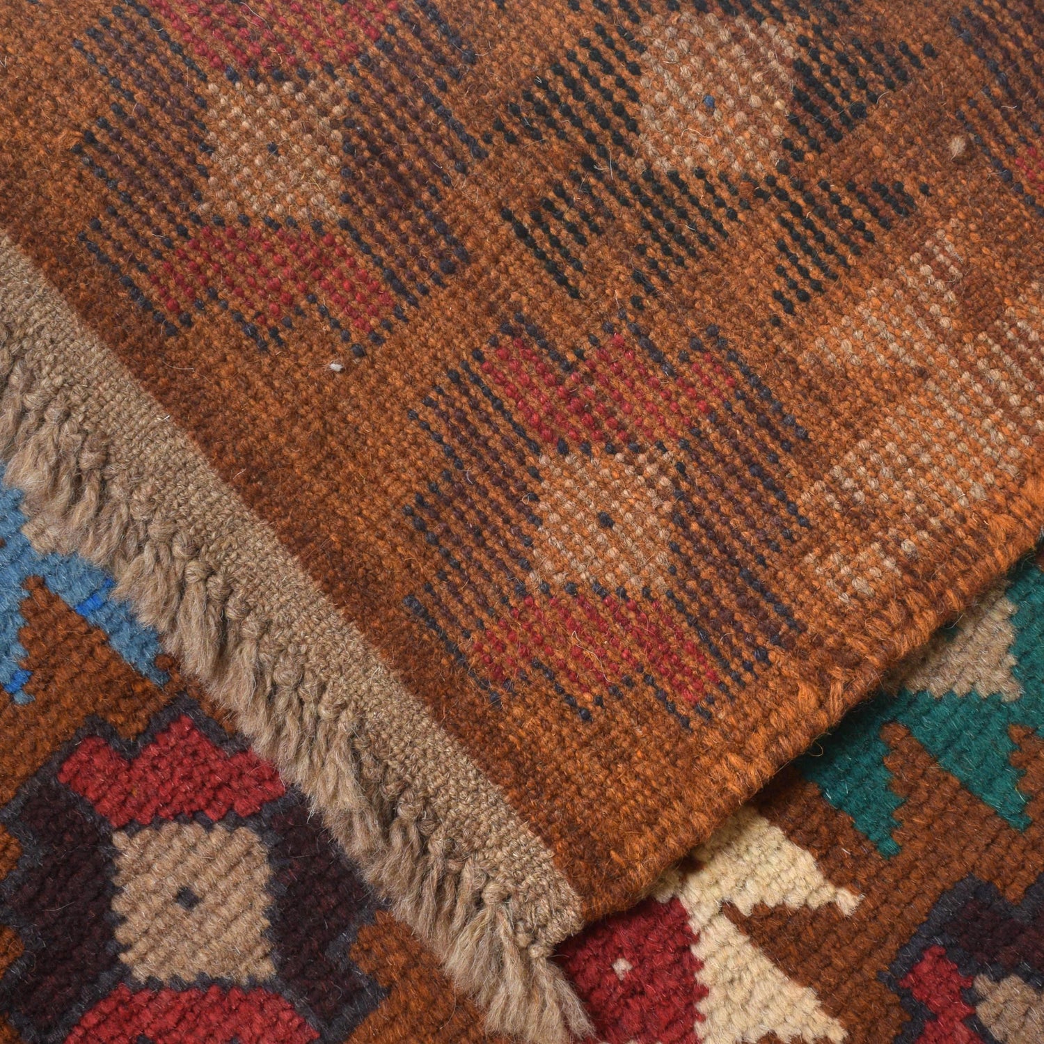 Kohistani Area Rug Handmade Light Brown Geometric 5x8 ft