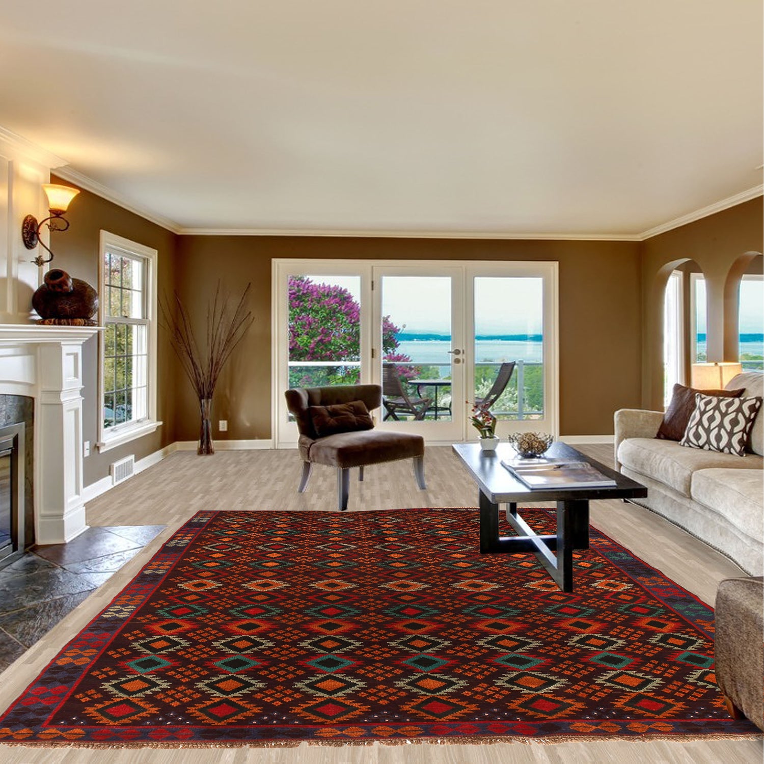 Kohistani Area Rug Handmade Multi Geometric 5x8 ft