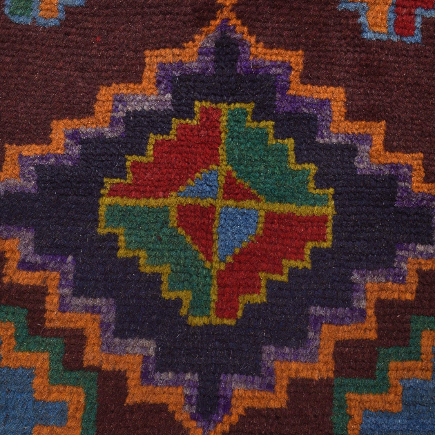 Kohistani Area Rug Handmade Brown Geometric 5x8 ft