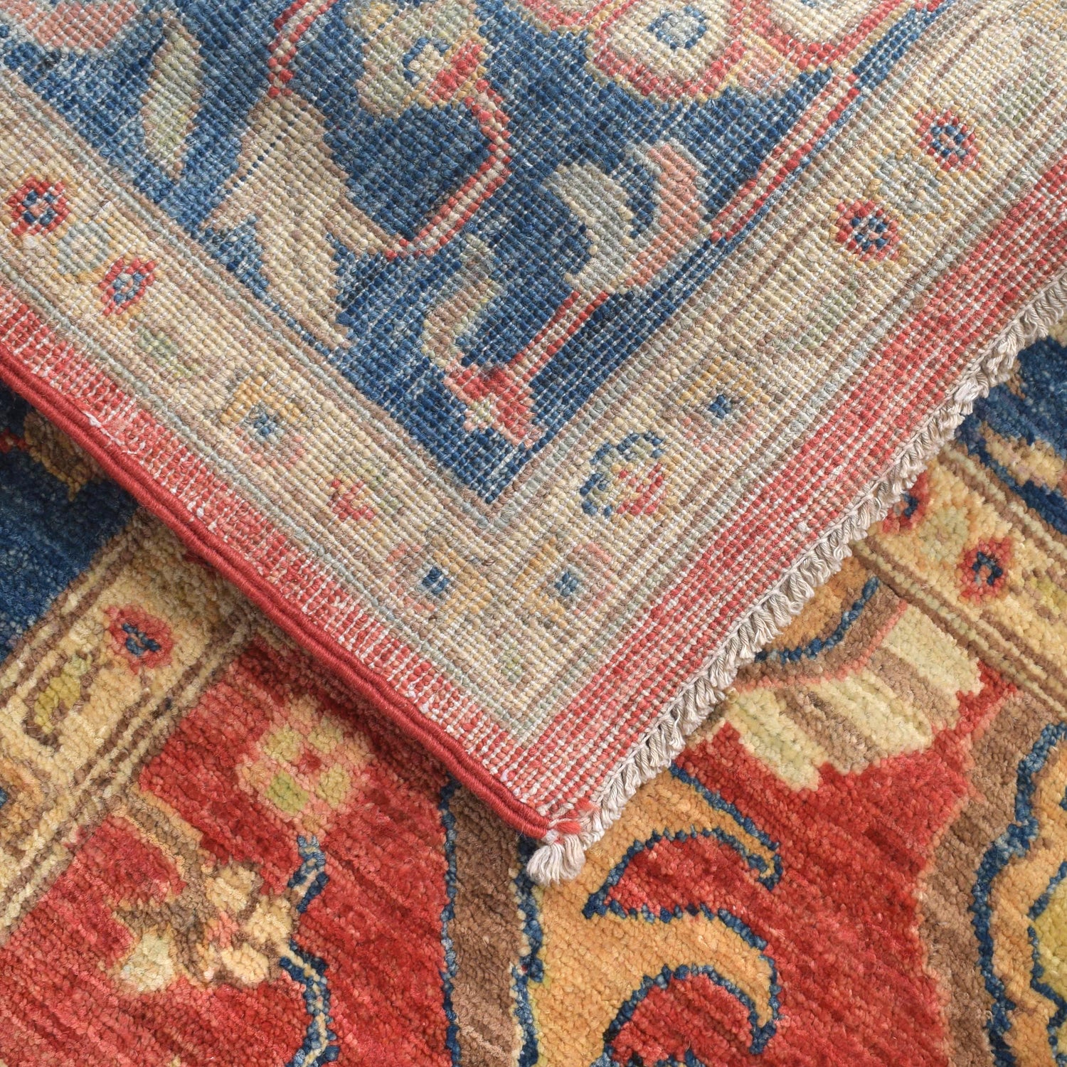 Heriz Area Rug Handmade Red Medallion 4x6 ft