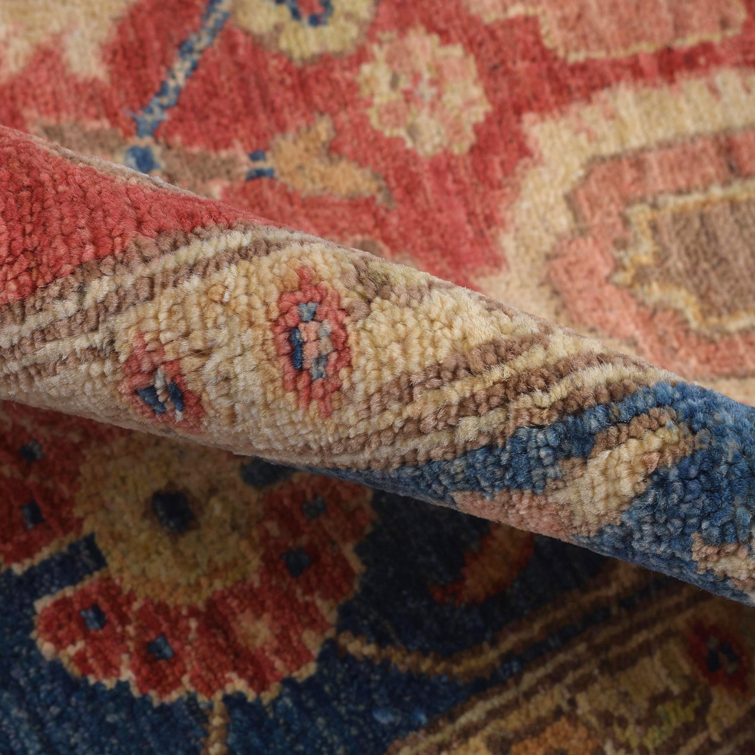Heriz Area Rug Handmade Red Medallion 4x6 ft