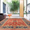 Heriz Area Rug Handmade Red Medallion 4x6 ft