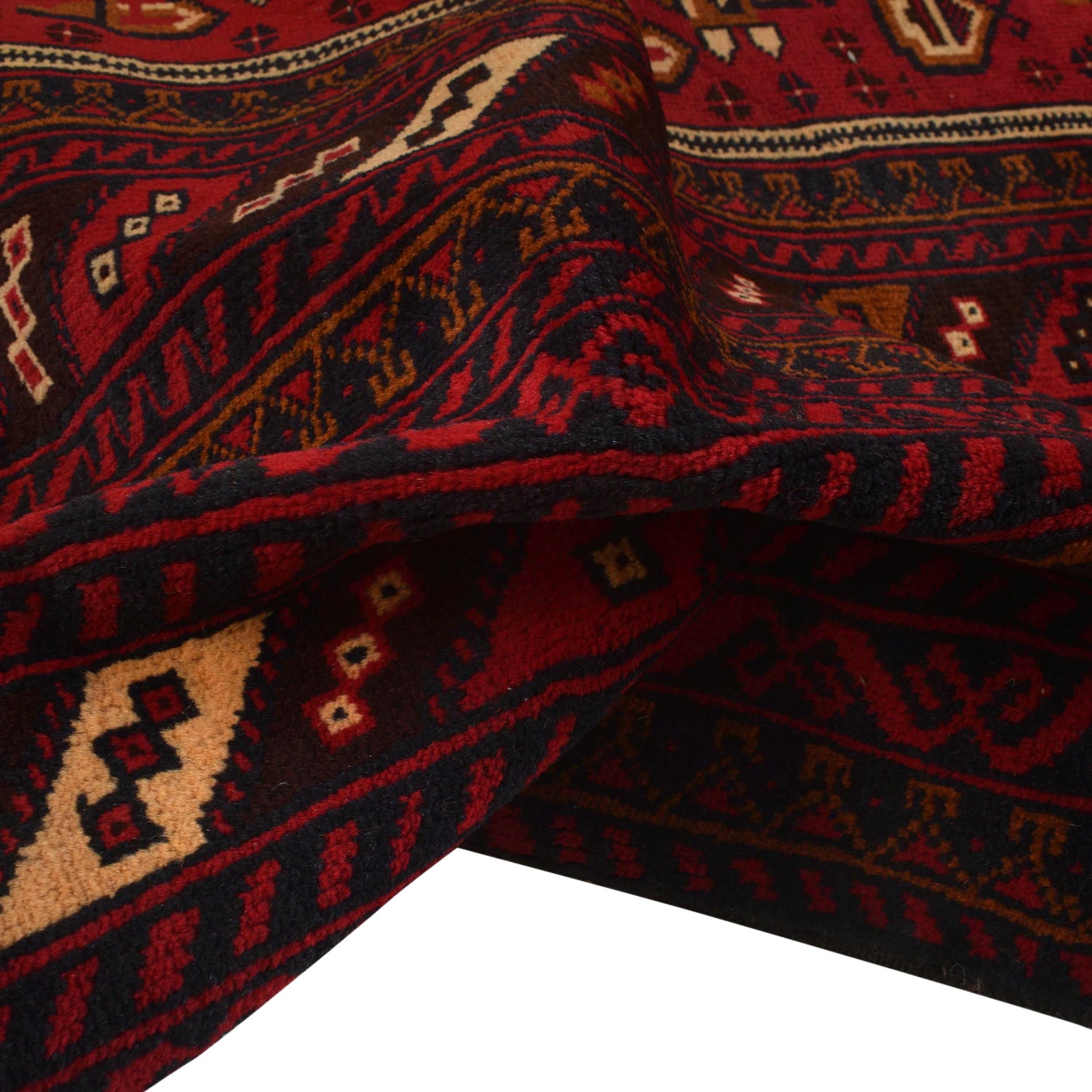 Baluchi Rug Handmade Deep Red Floral 7x10 ft