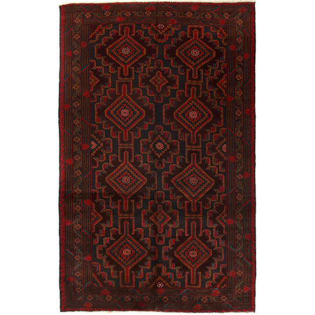 Baluchi Rug Handmade Multi Geometric 7x10 ft
