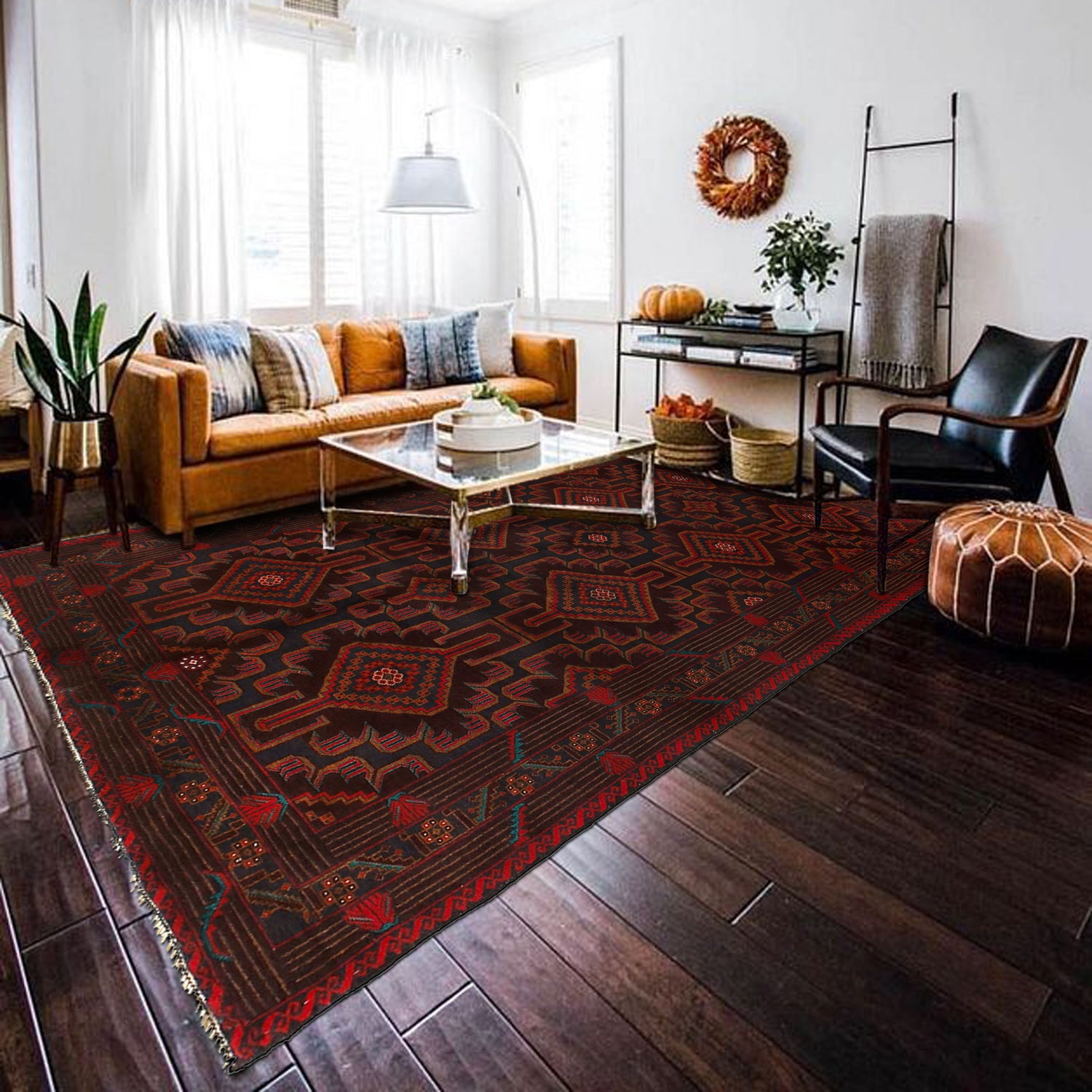 Baluchi Rug Handmade Multi Geometric 7x10 ft