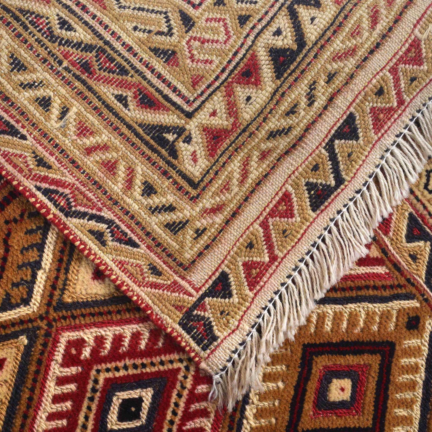 Nakhunak Kilim Area Rug Handmade Multi Geometric 2x4 ft