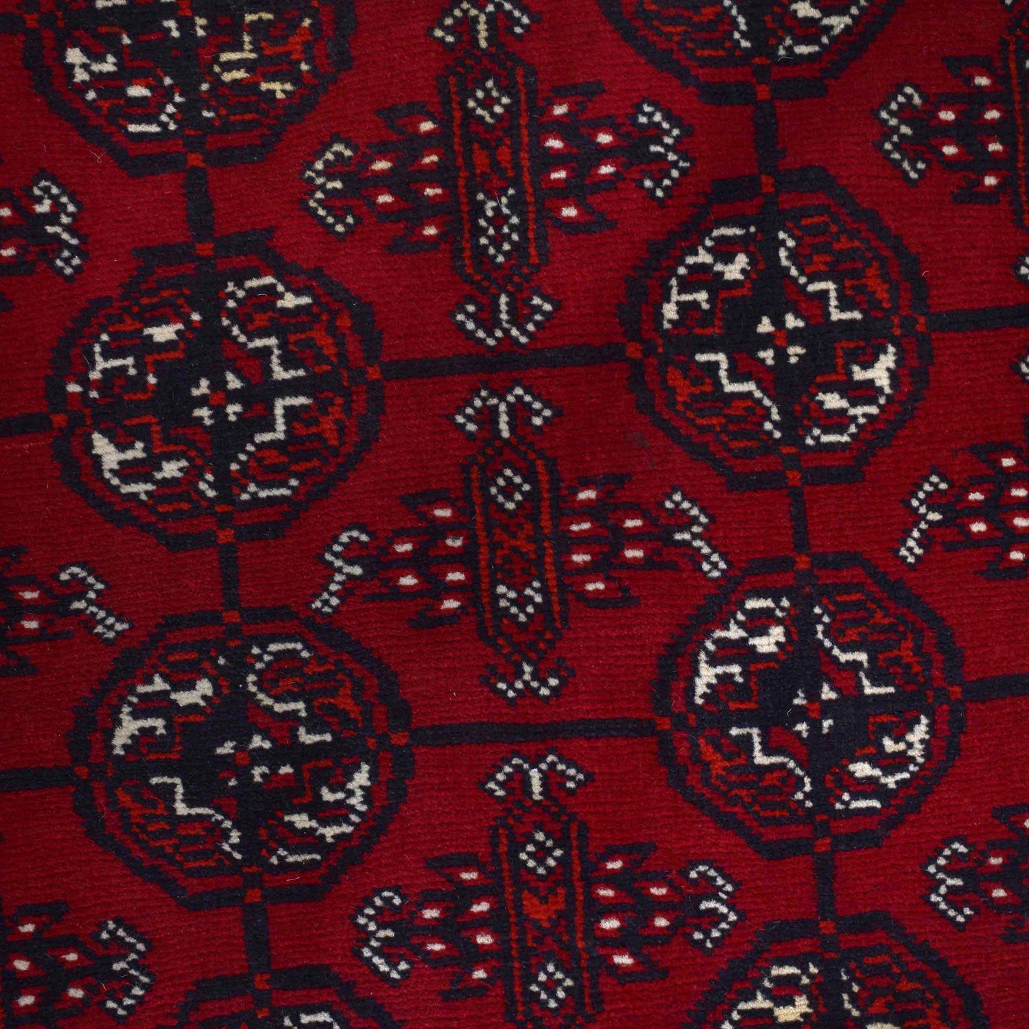 Bokhara Rug Handmade Vibrant Red Medallion 4x6 ft