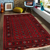 Bokhara Rug Handmade Vibrant Red Medallion 4x6 ft