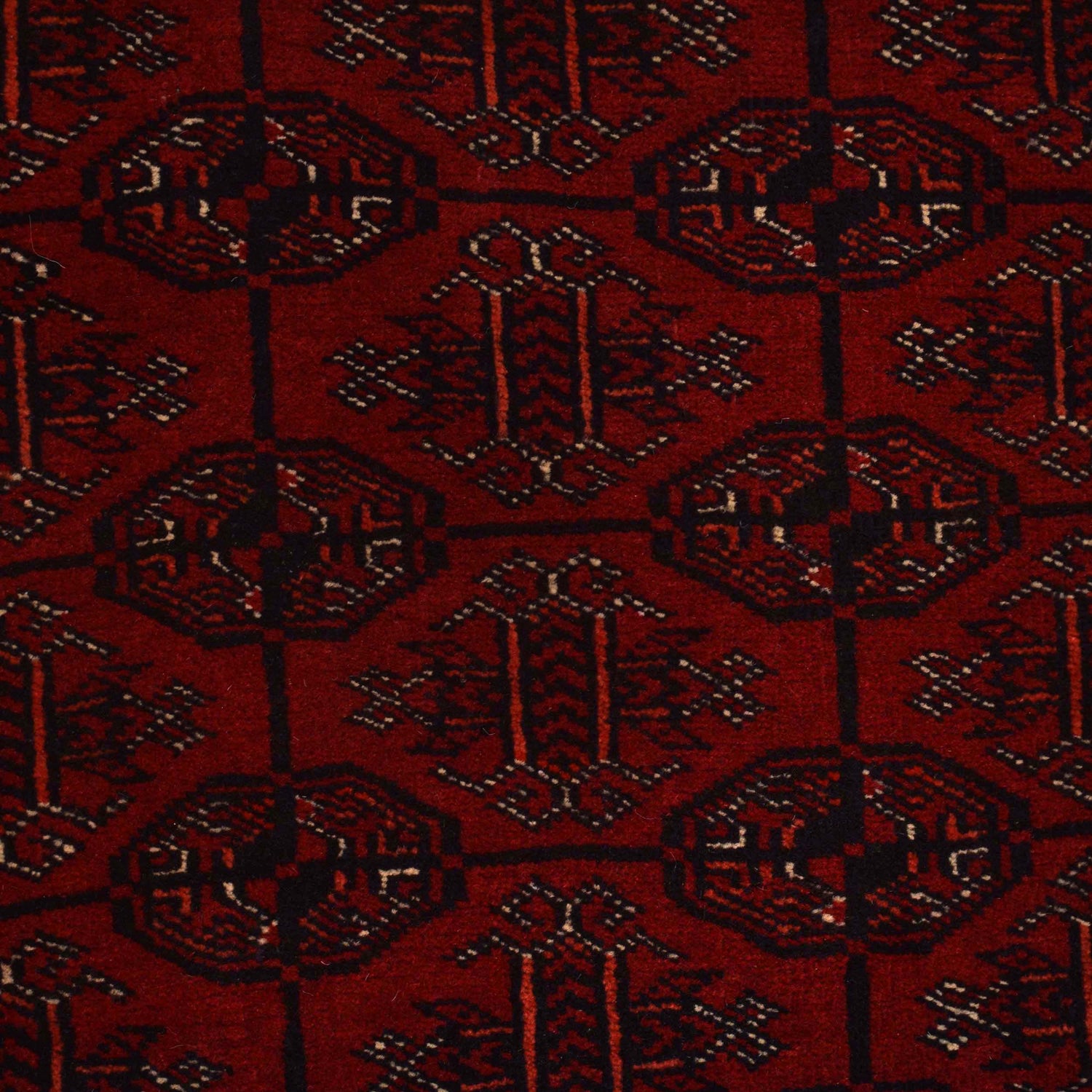 Bokhara Rug Handmade Vibrant Red Medallion 4x6 ft