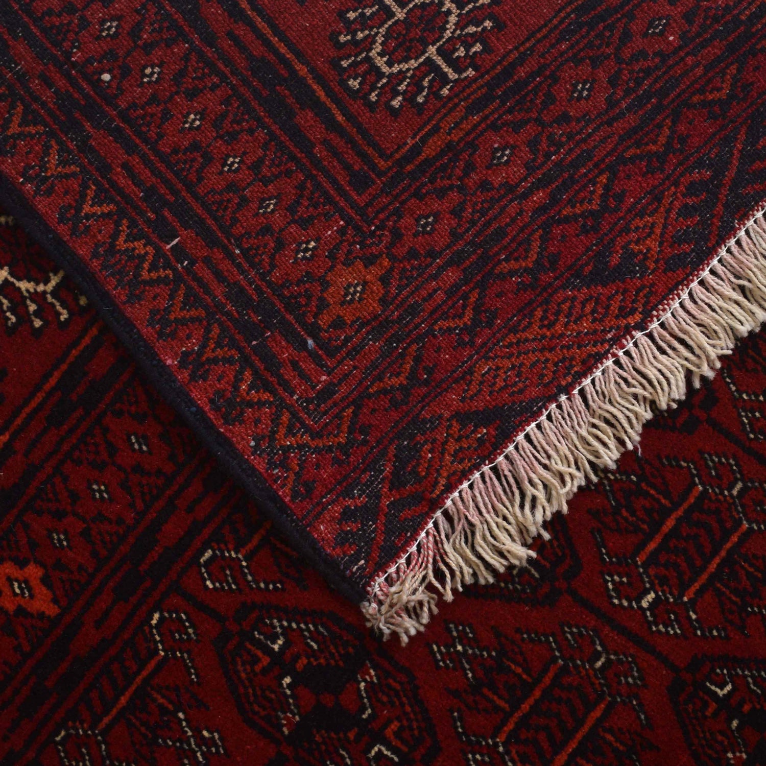 Bokhara Rug Handmade Vibrant Red Medallion 4x6 ft