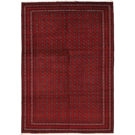 Khoja Roshnai Area Rug Handmade Deep Red Floral 7x10 ft