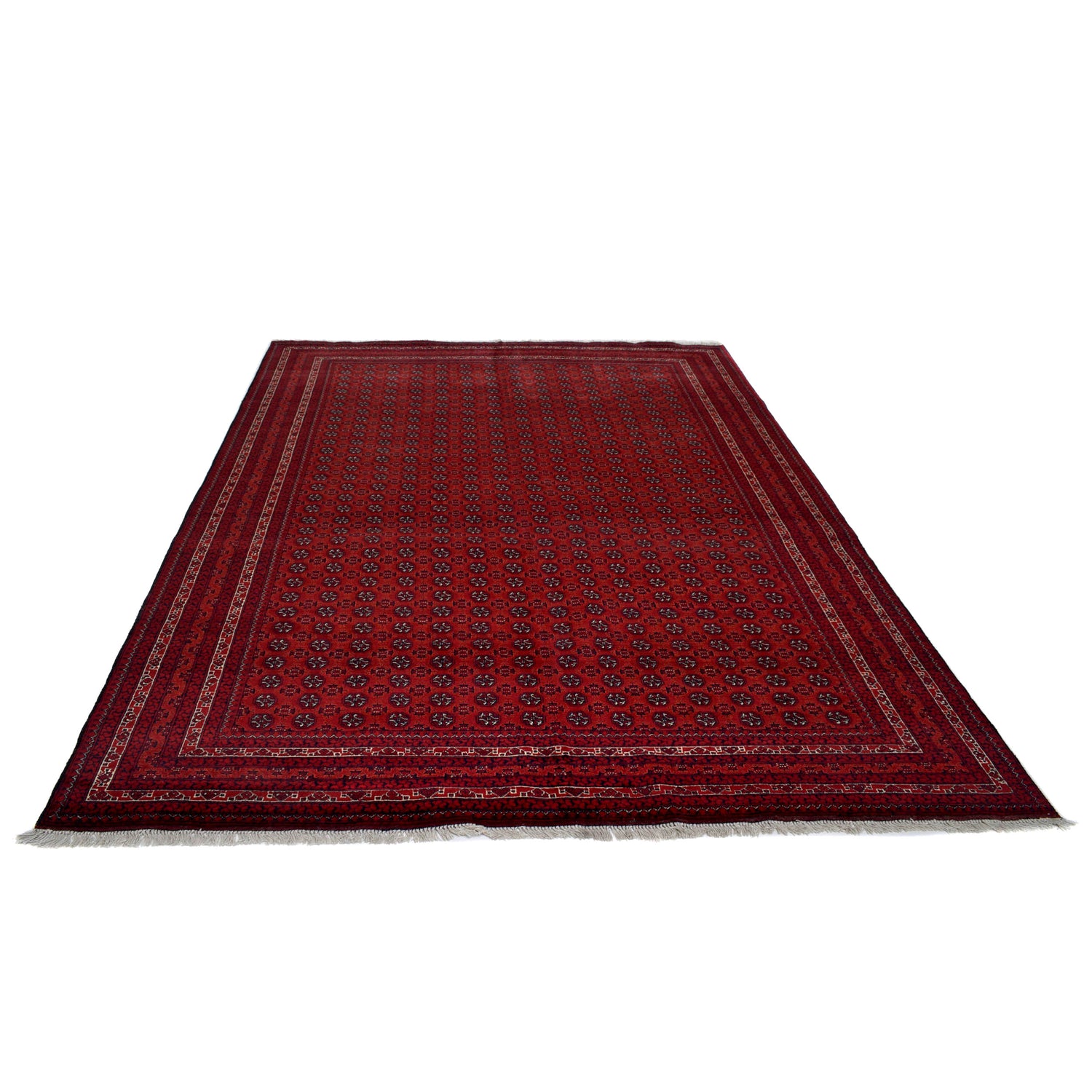 Khoja Roshnai Area Rug Handmade Deep Red Floral 7x10 ft