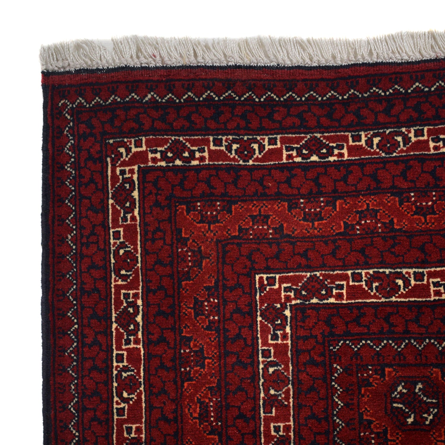 Khoja Roshnai Area Rug Handmade Deep Red Floral 7x10 ft