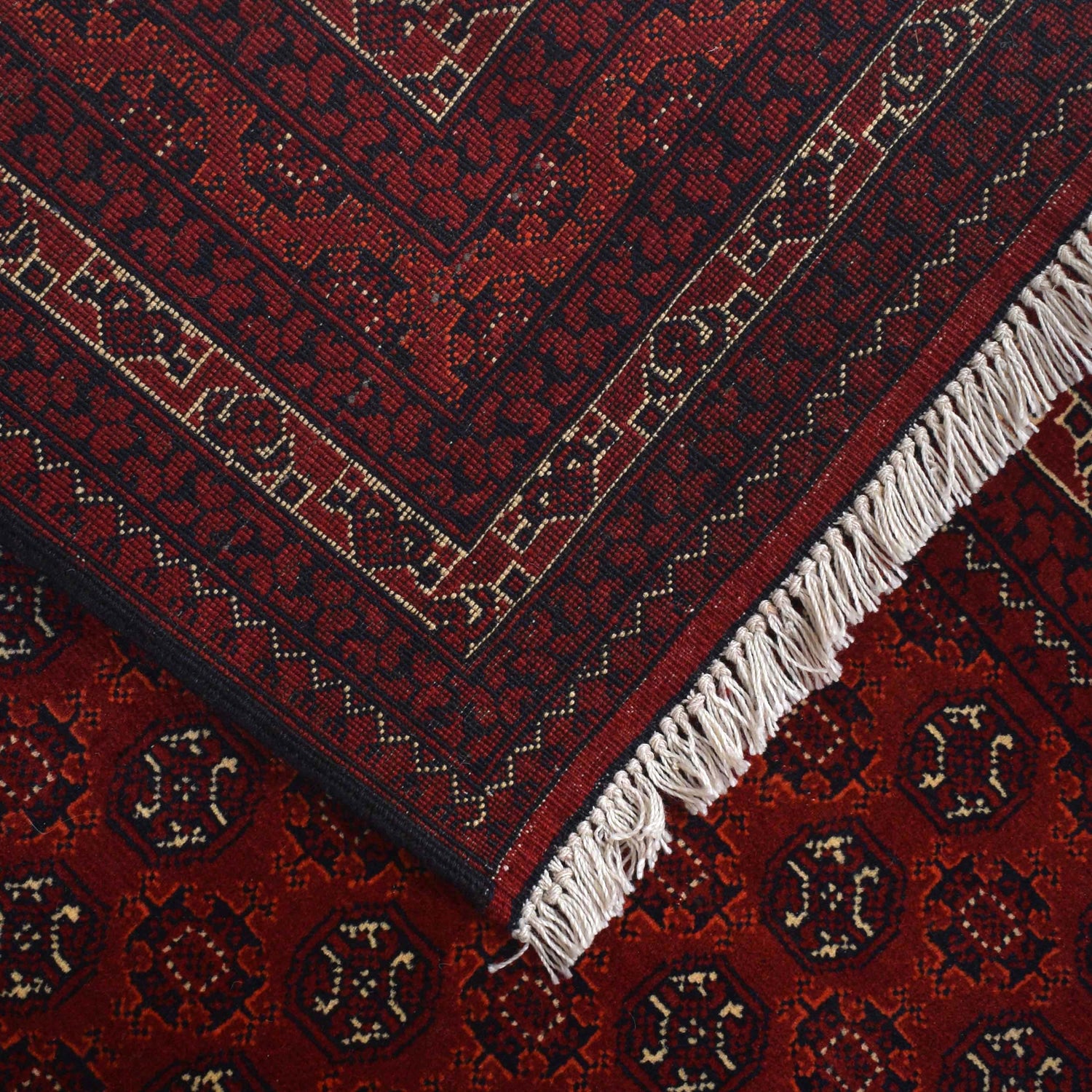 Khoja Roshnai Area Rug Handmade Deep Red Floral 7x10 ft
