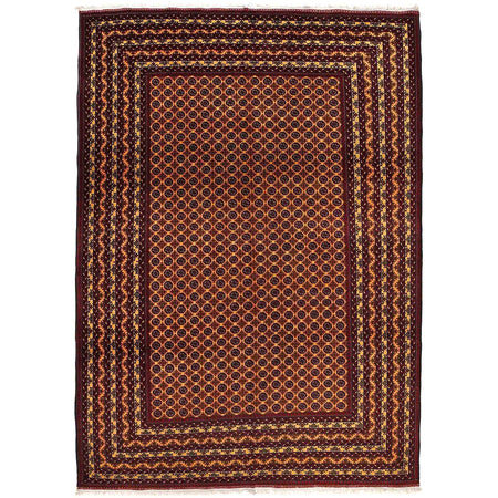 Khoja Roshnai Area Rug Handmade Orange Floral 7x10 ft