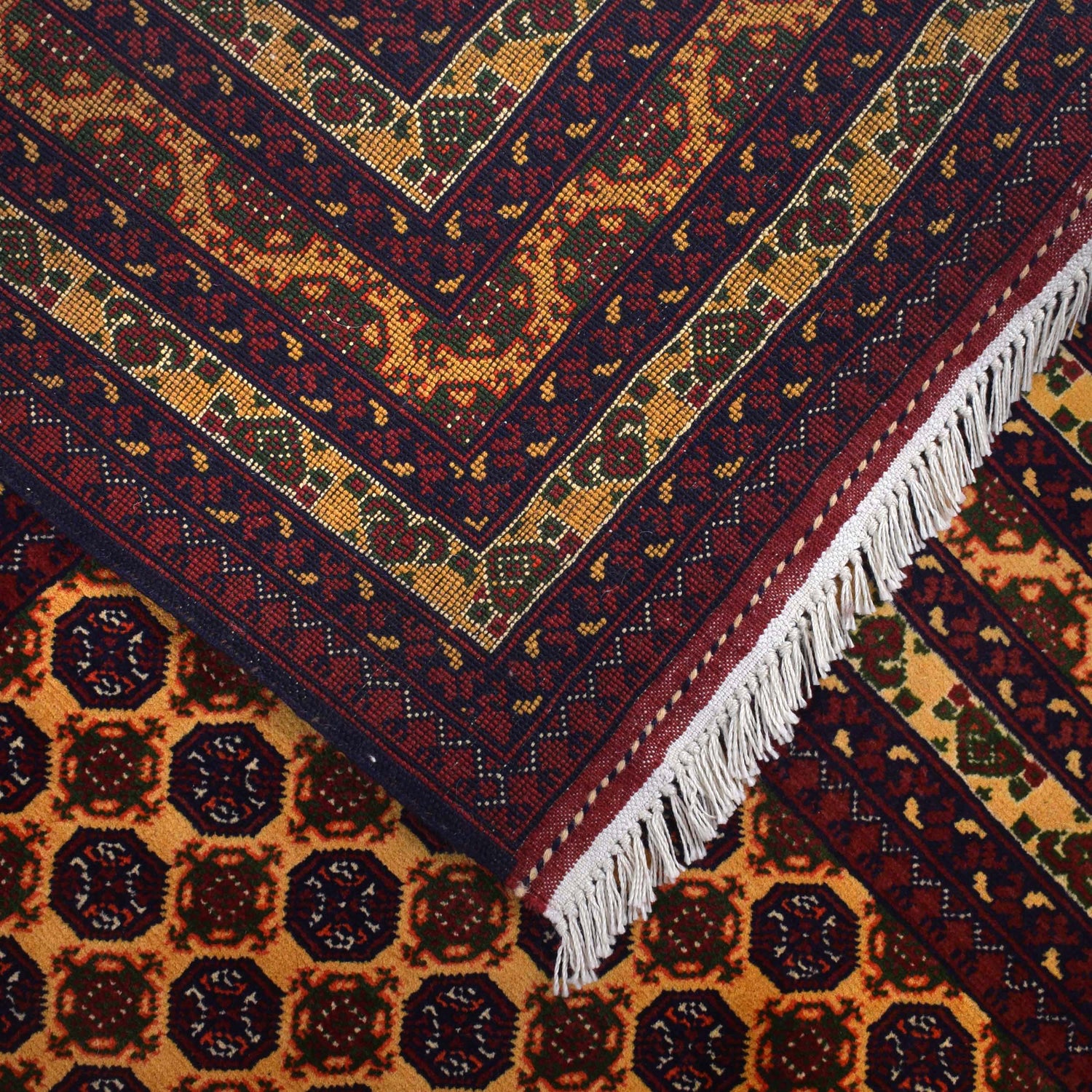 Khoja Roshnai Area Rug Handmade Orange Floral 7x10 ft