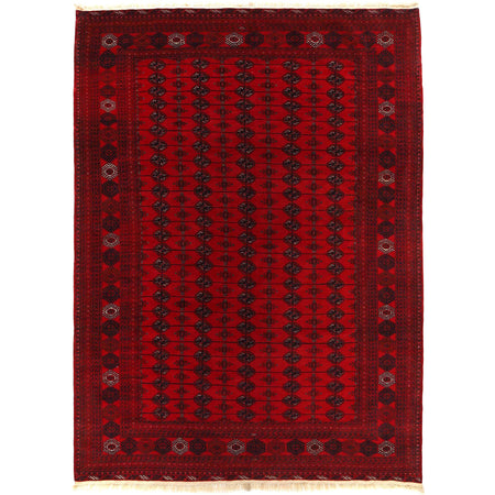 Bokhara Rug Handmade Vibrant Red Medallion 7x10 ft