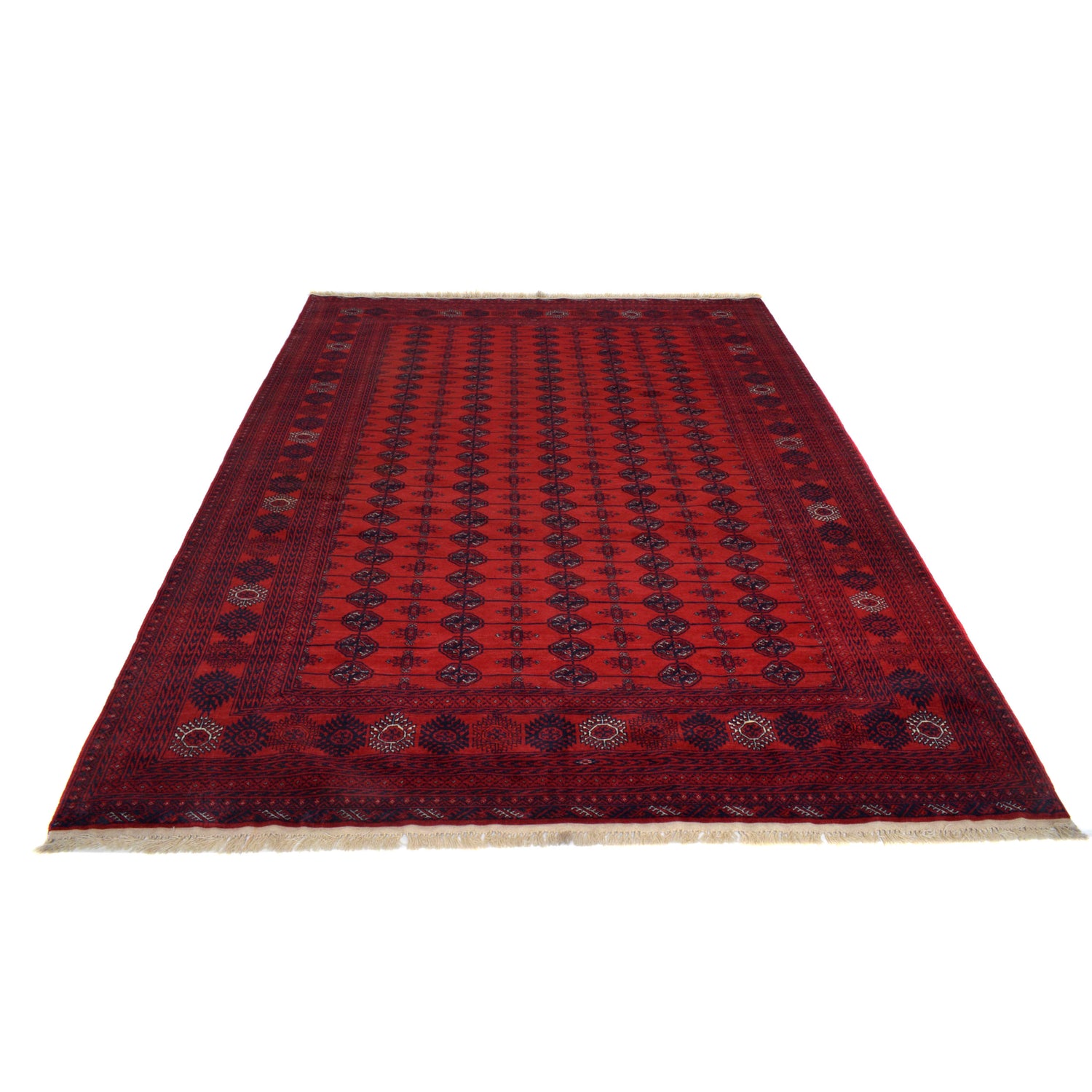 Bokhara Rug Handmade Vibrant Red Medallion 7x10 ft