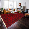 Bokhara Rug Handmade Vibrant Red Medallion 7x10 ft
