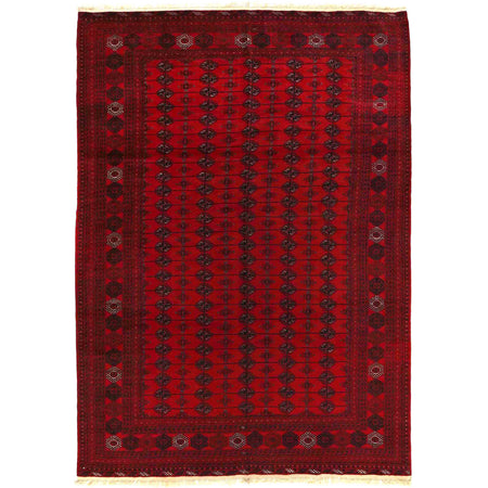 Bokhara Rug Handmade Vibrant Red Medallion 7x10 ft
