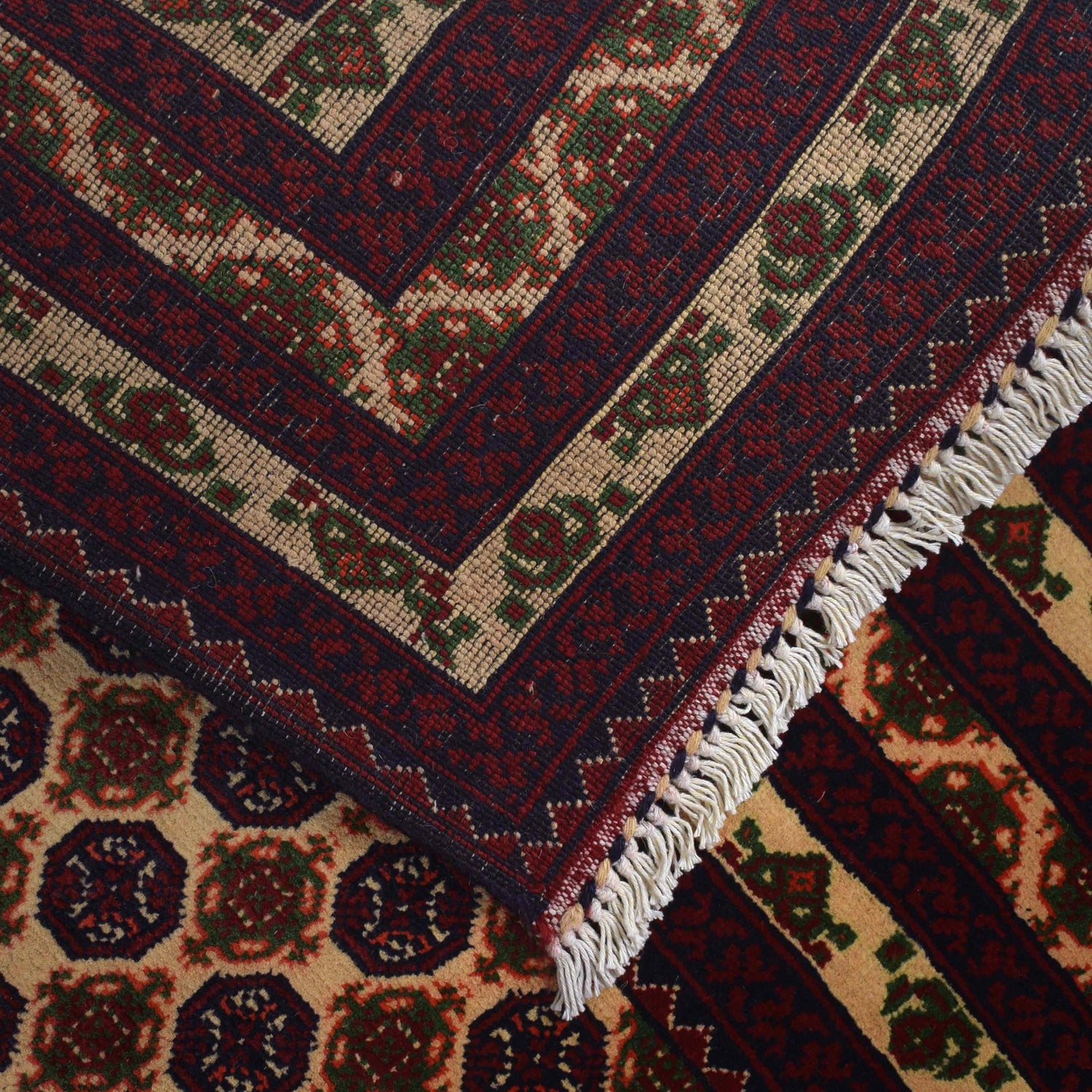 Khoja Roshnai Area Rug Handmade Beige Floral 7x10 ft