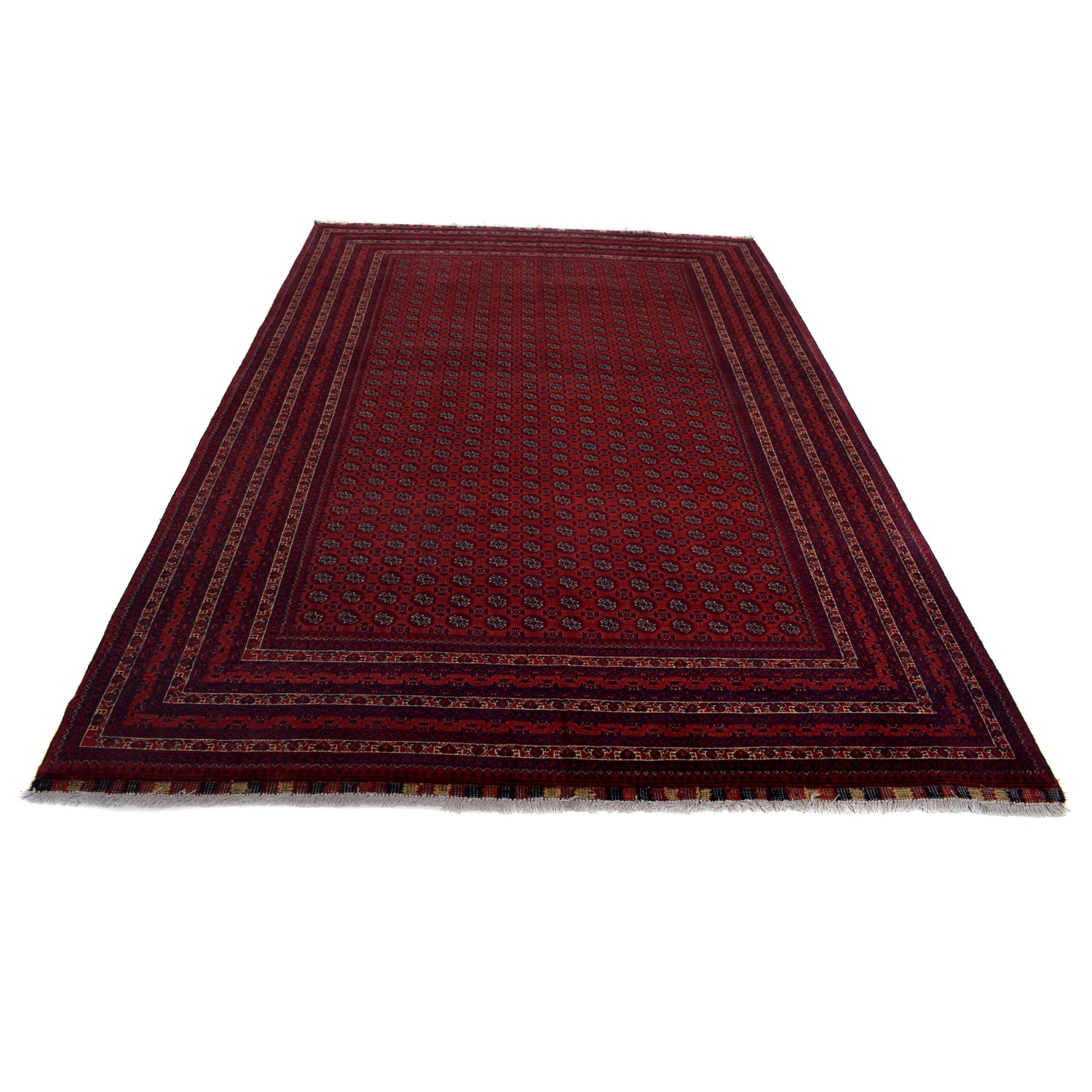 Khoja Roshnai Area Rug Handmade Deep Red Floral 7x10 ft