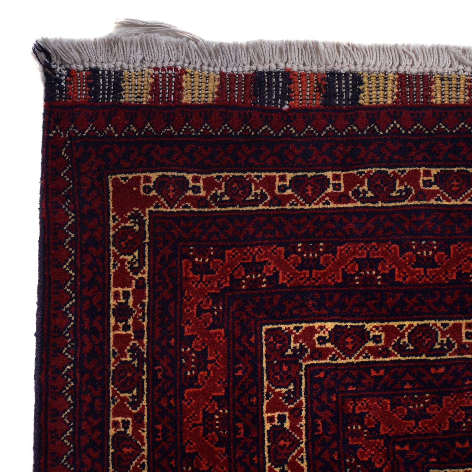 Khoja Roshnai Area Rug Handmade Deep Red Floral 7x10 ft