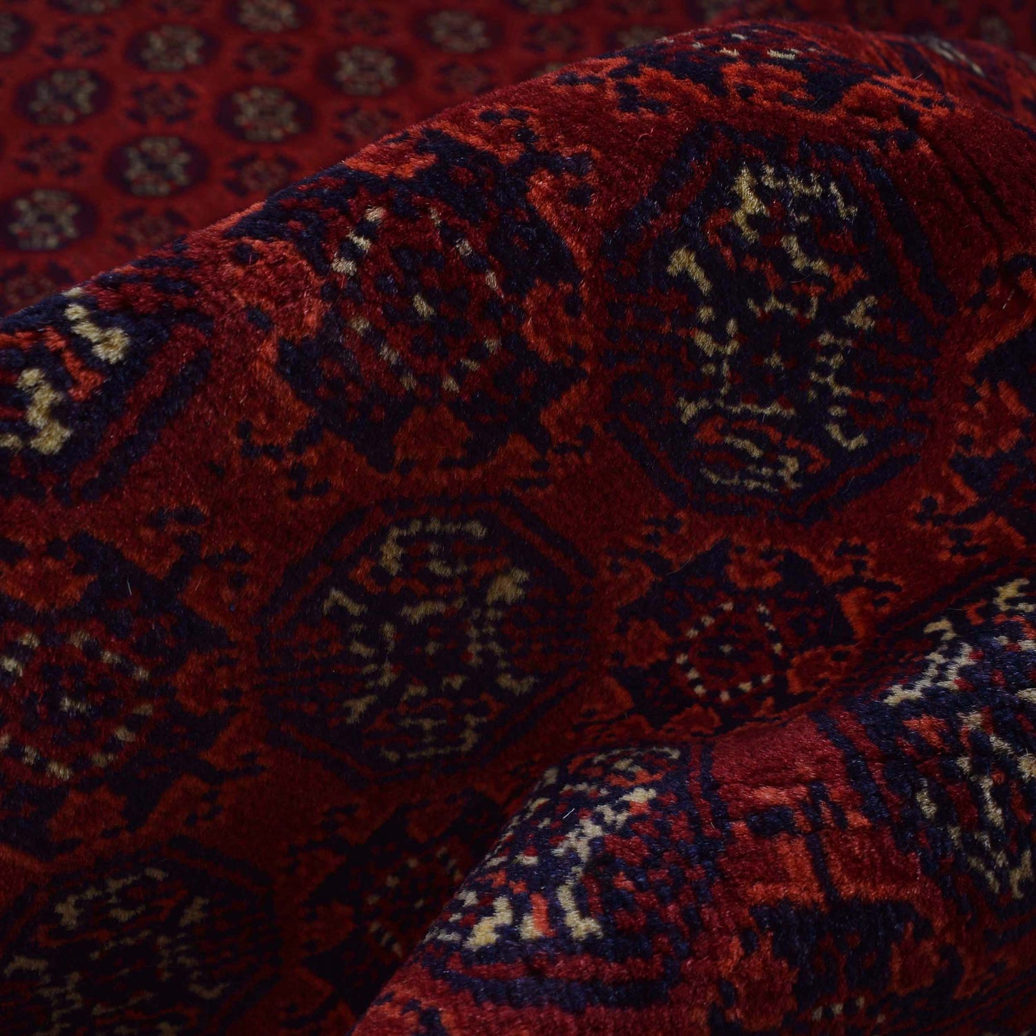 Khoja Roshnai Area Rug Handmade Deep Red Floral 7x10 ft