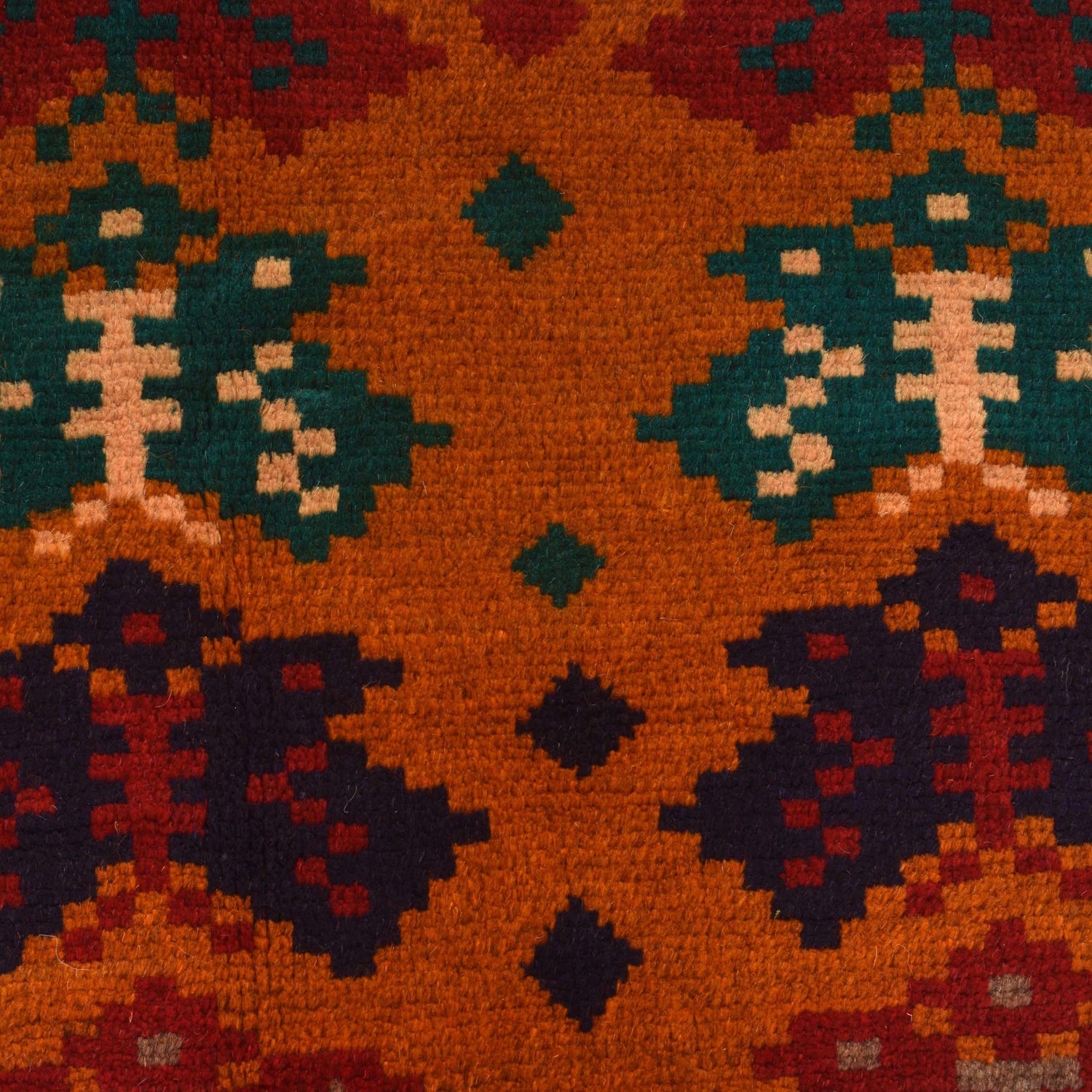 Kohistani Area Rug Handmade Orange Geometric 5x8 ft