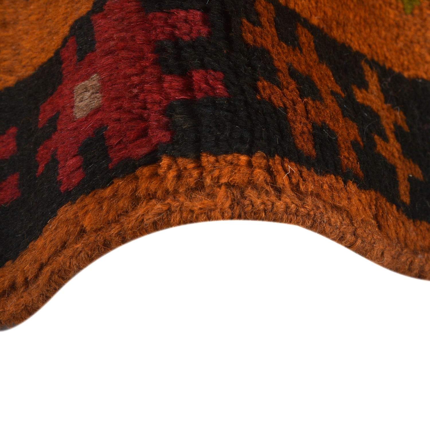 Kohistani Area Rug Handmade Orange Geometric 5x8 ft