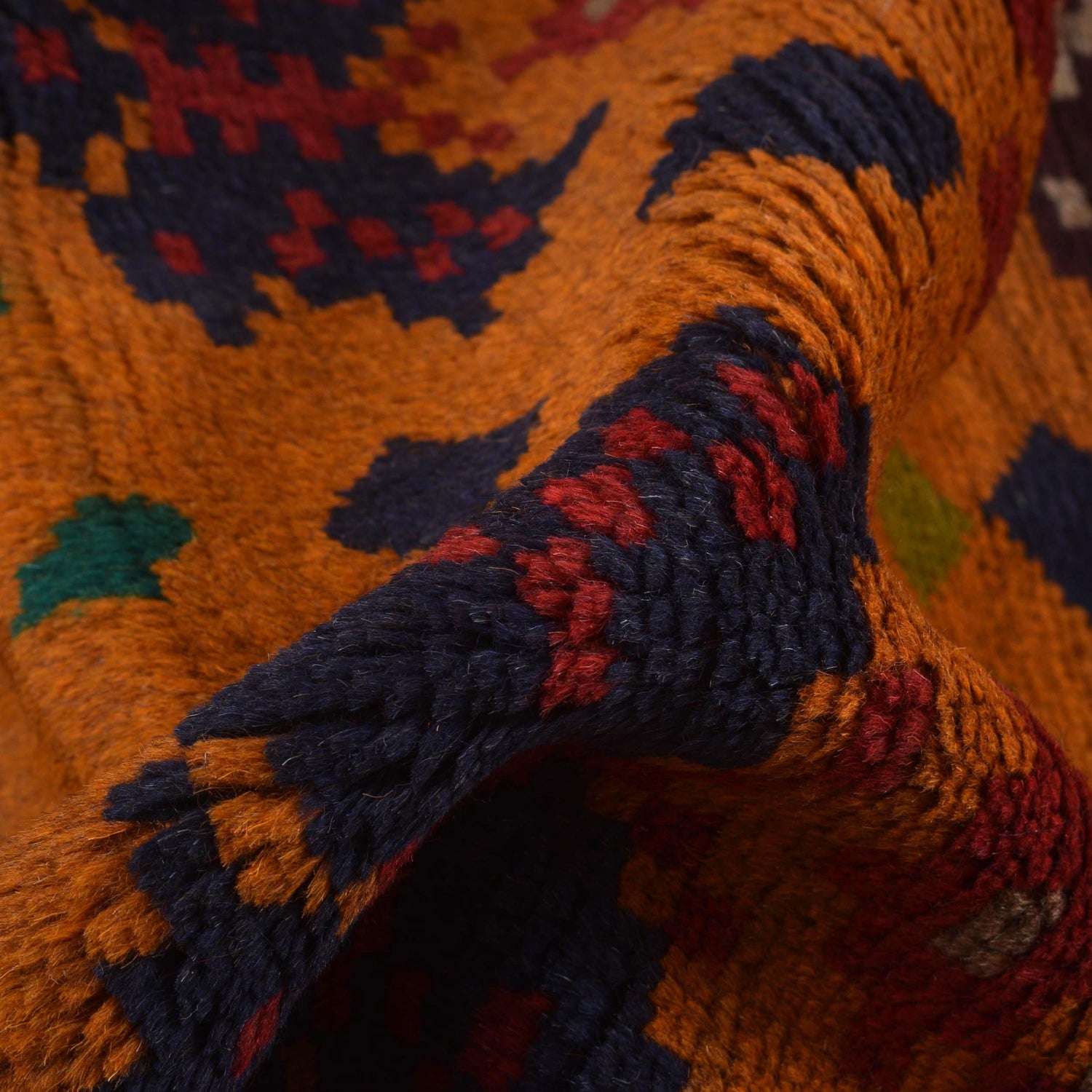 Kohistani Area Rug Handmade Orange Geometric 5x8 ft