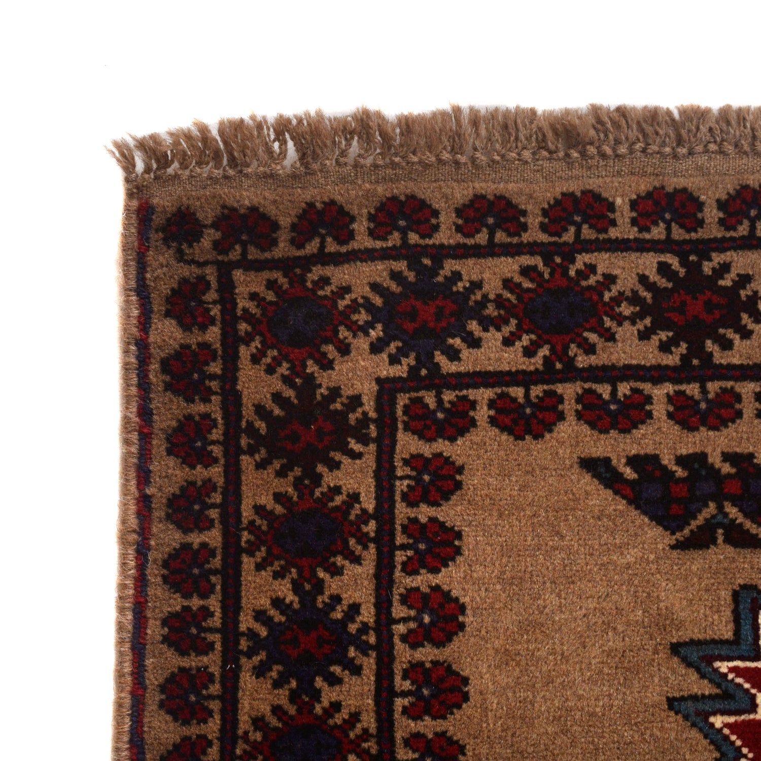 Baluchi Rug Handmade Tan Floral 6x9 ft