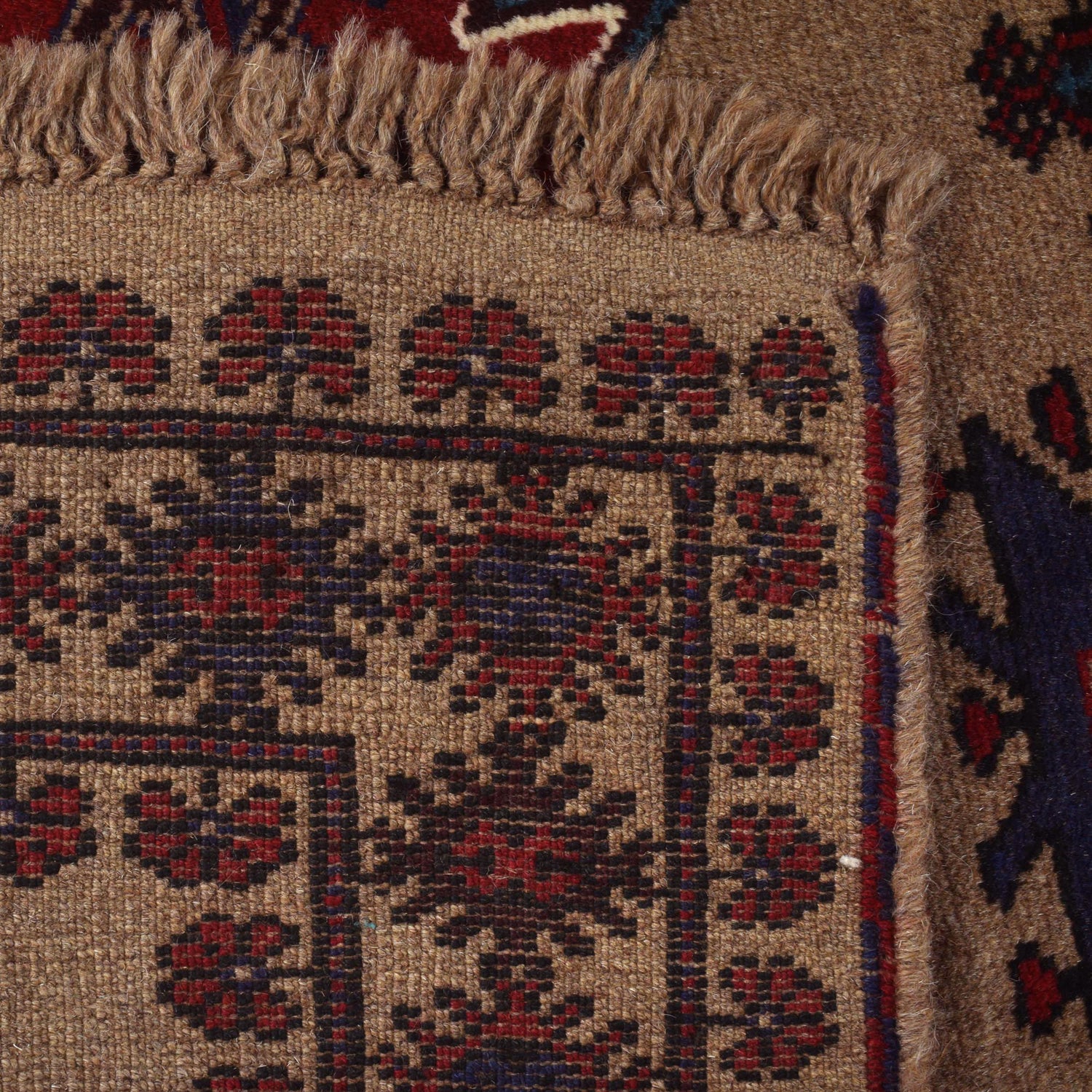 Baluchi Rug Handmade Tan Floral 6x9 ft