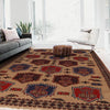 Baluchi Rug Handmade Tan Floral 6x9 ft