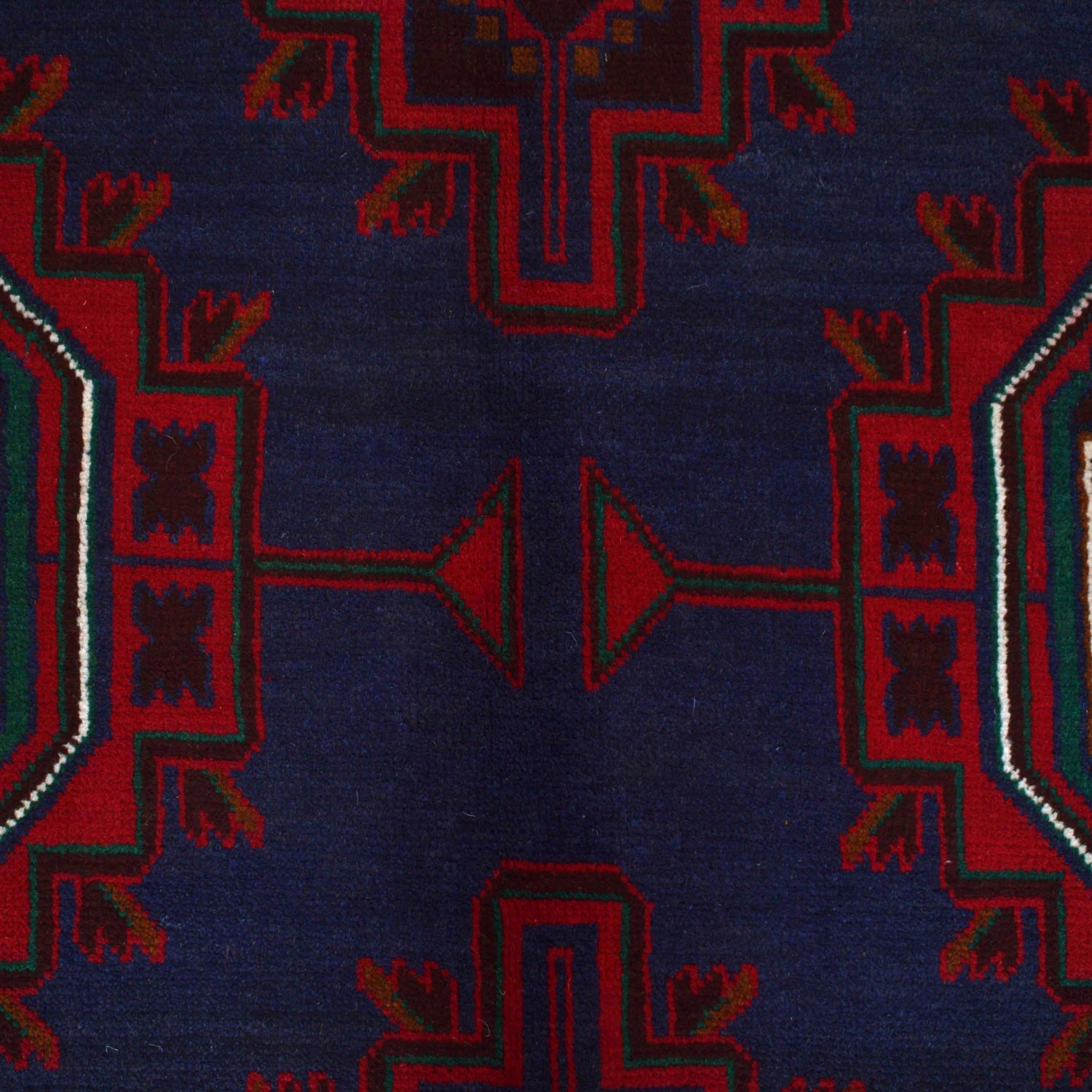 Baluchi Rug Handmade Navy Blue Geometric 7x10 ft