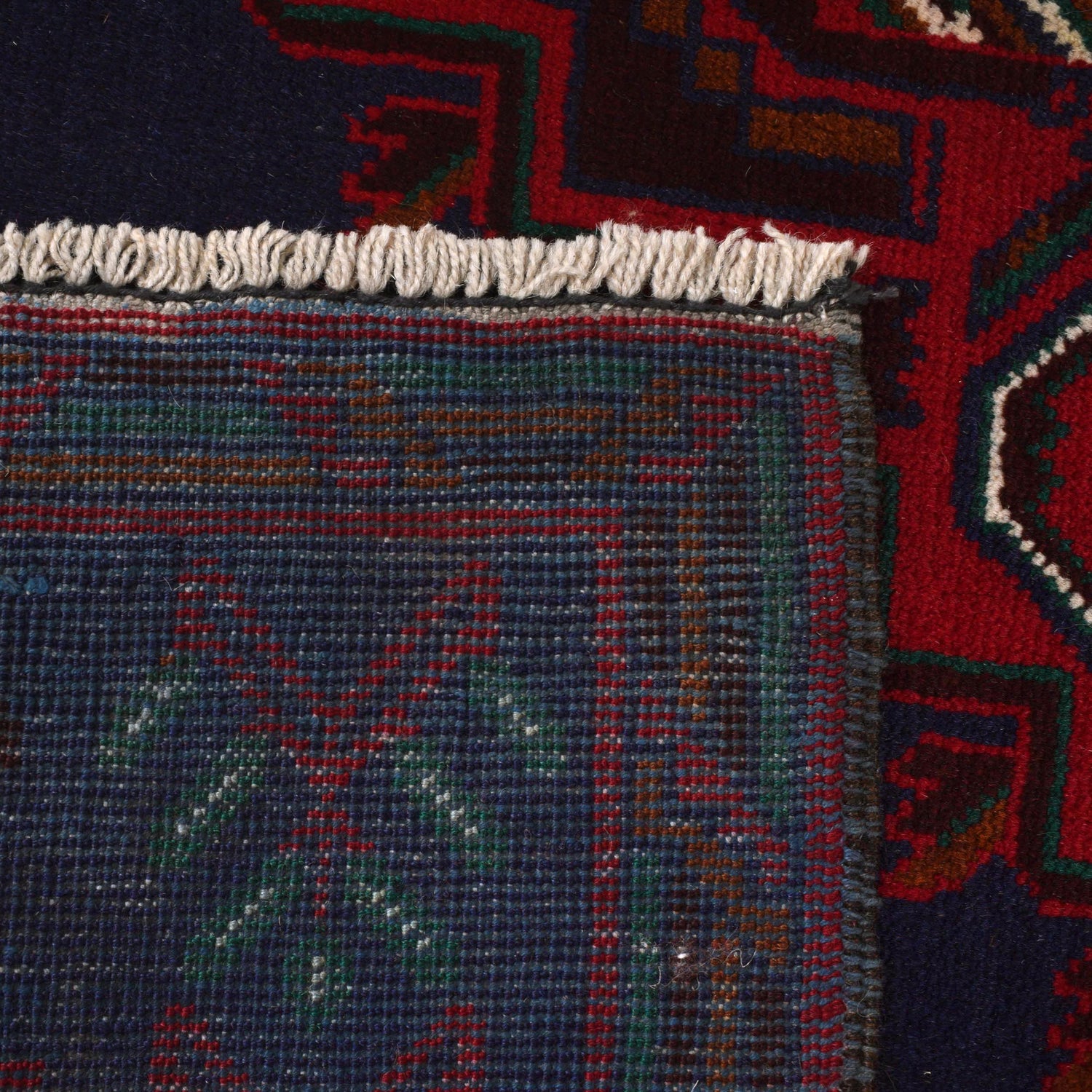 Baluchi Rug Handmade Navy Blue Geometric 7x10 ft